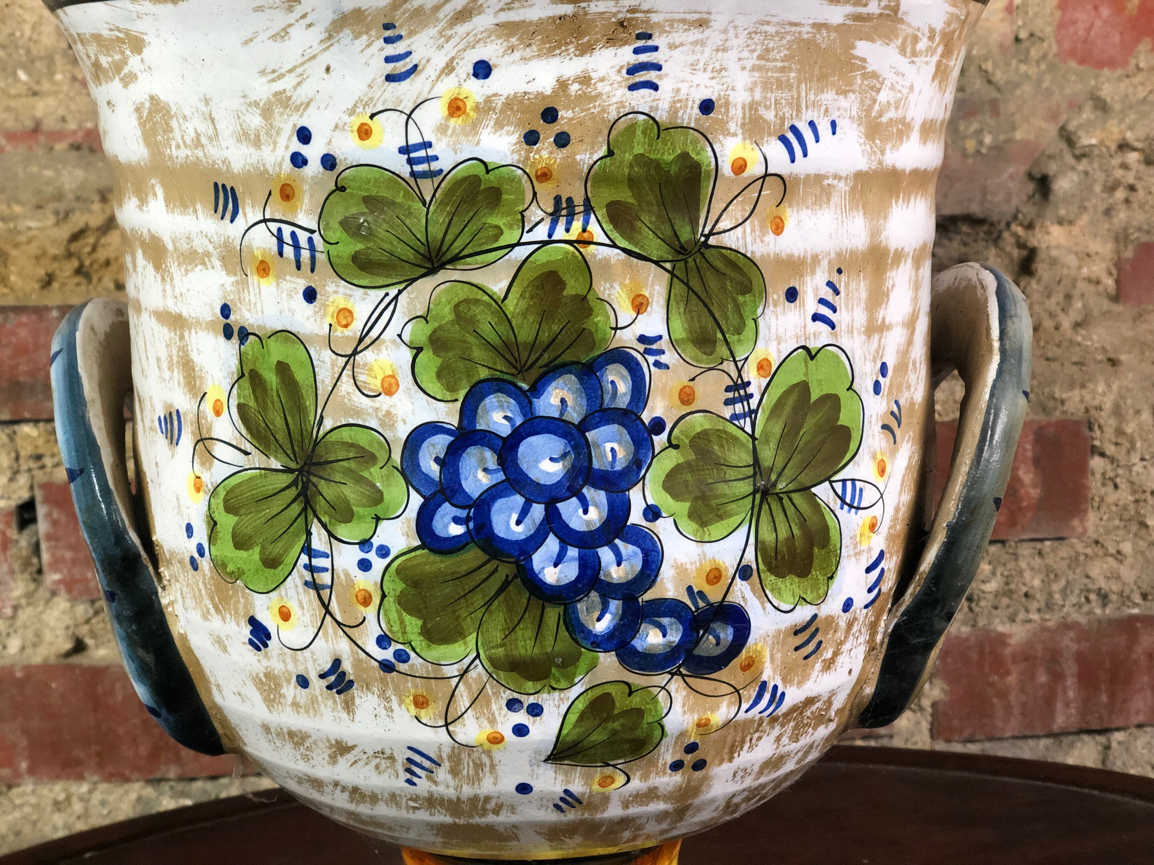Vintage Medici style ceramic vase "Vino Dolce"