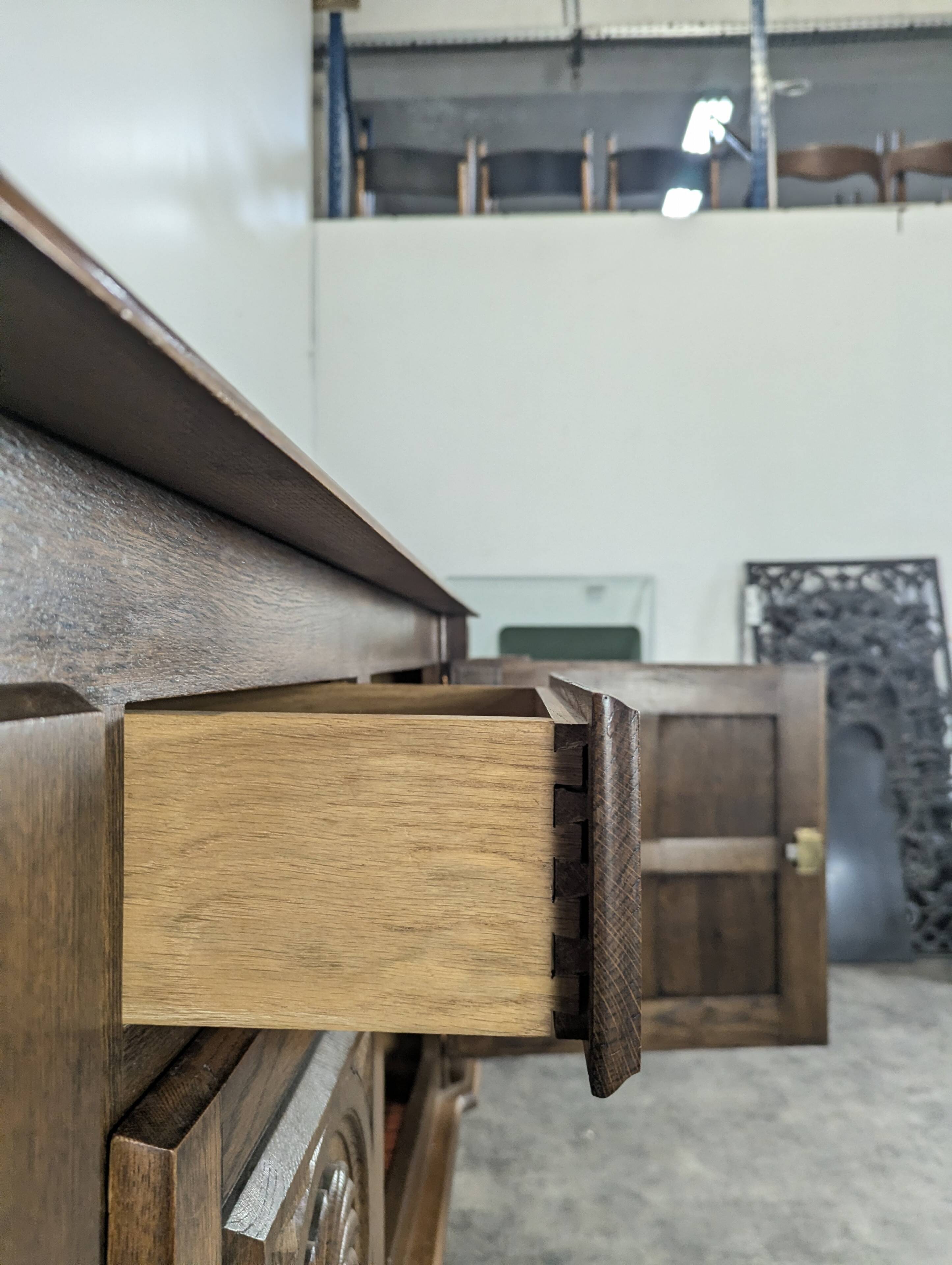 Brutalist sideboard in the spirit of Dudouyt.