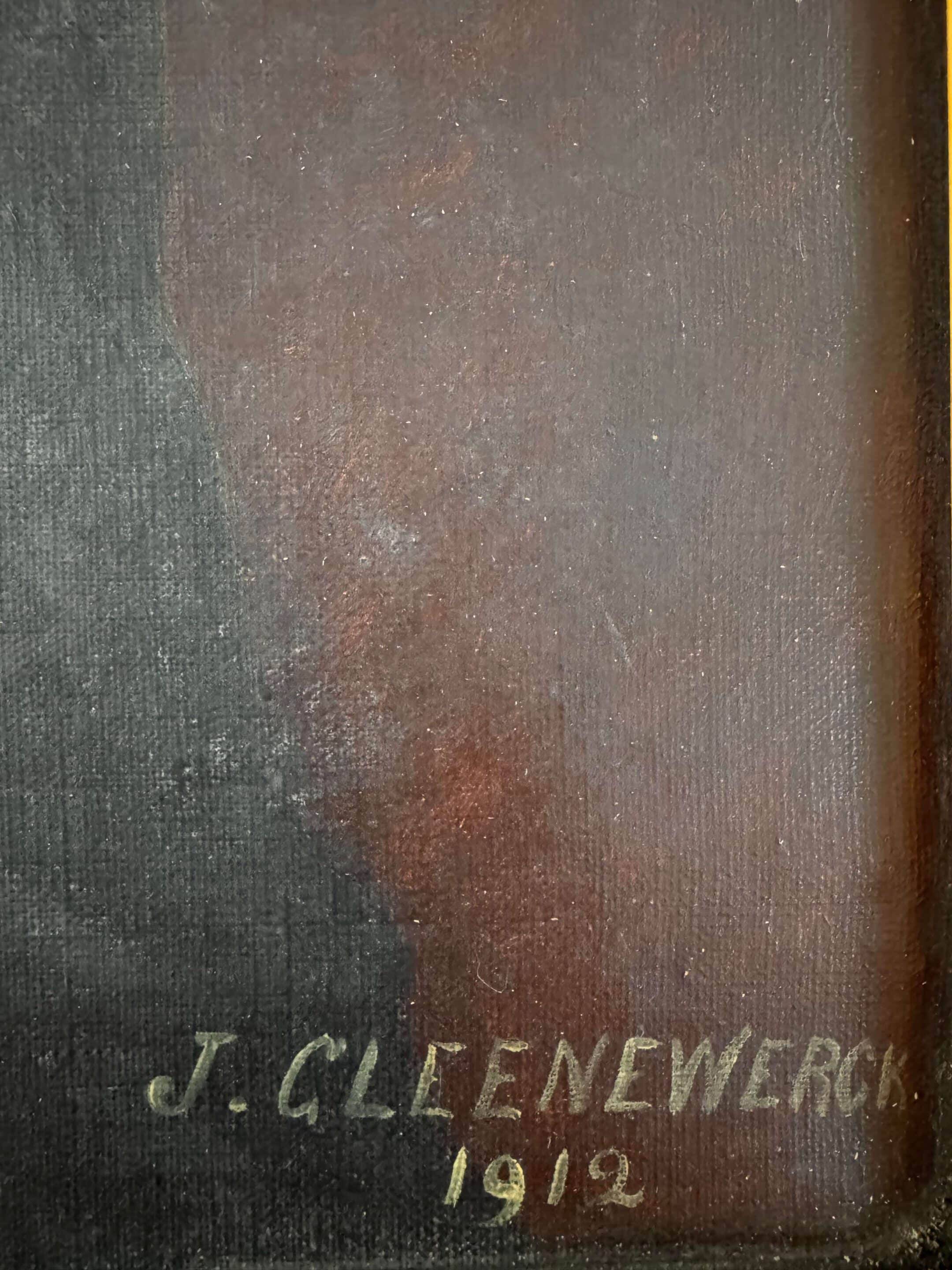 Old painting, portrait of a woman from the early 20th century.