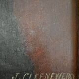 Old painting, portrait of a woman from the early 20th century.