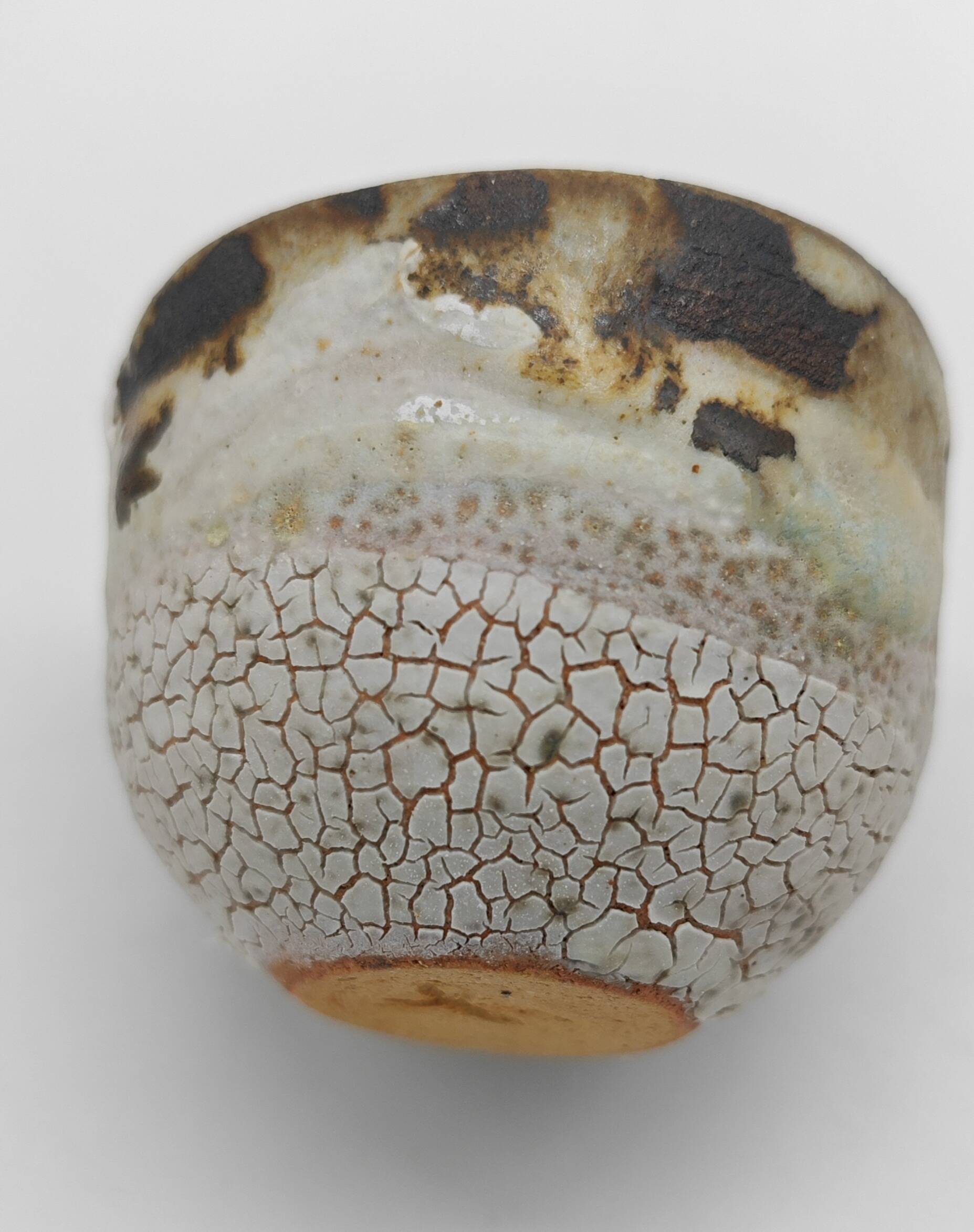 Trilogy of Japanese cups or cups by Danish ceramist Gutte Eriksen technique by RAKU