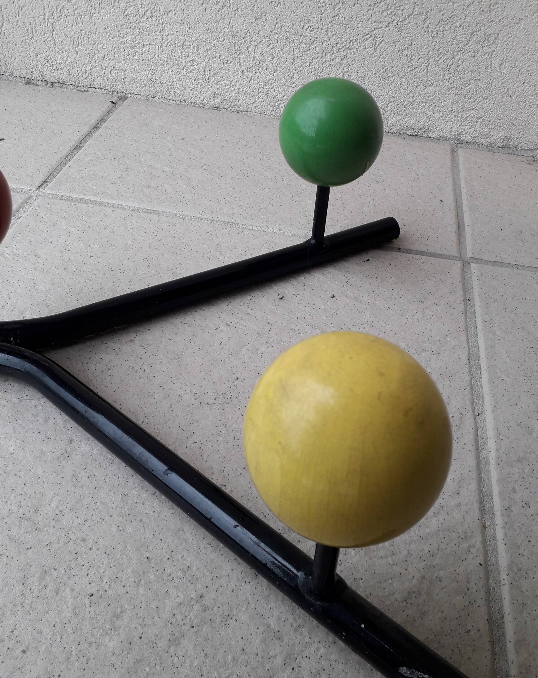 Metal and wood coat rack