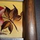 Plateau Art Déco peinture sur verre et bois