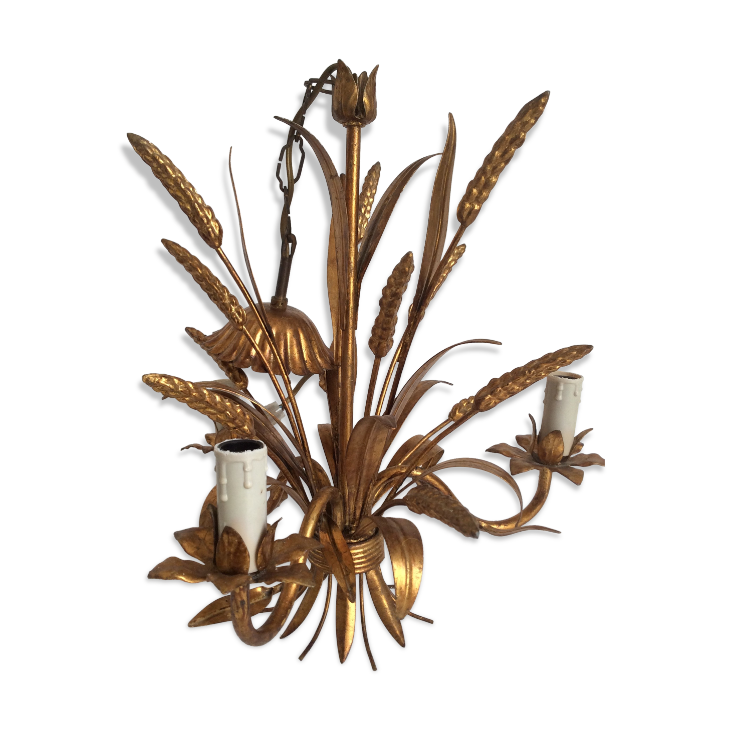 Lustre en métal doré