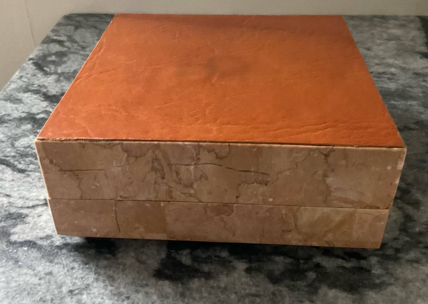 Maitland Smith jewellery box in tessellated stone