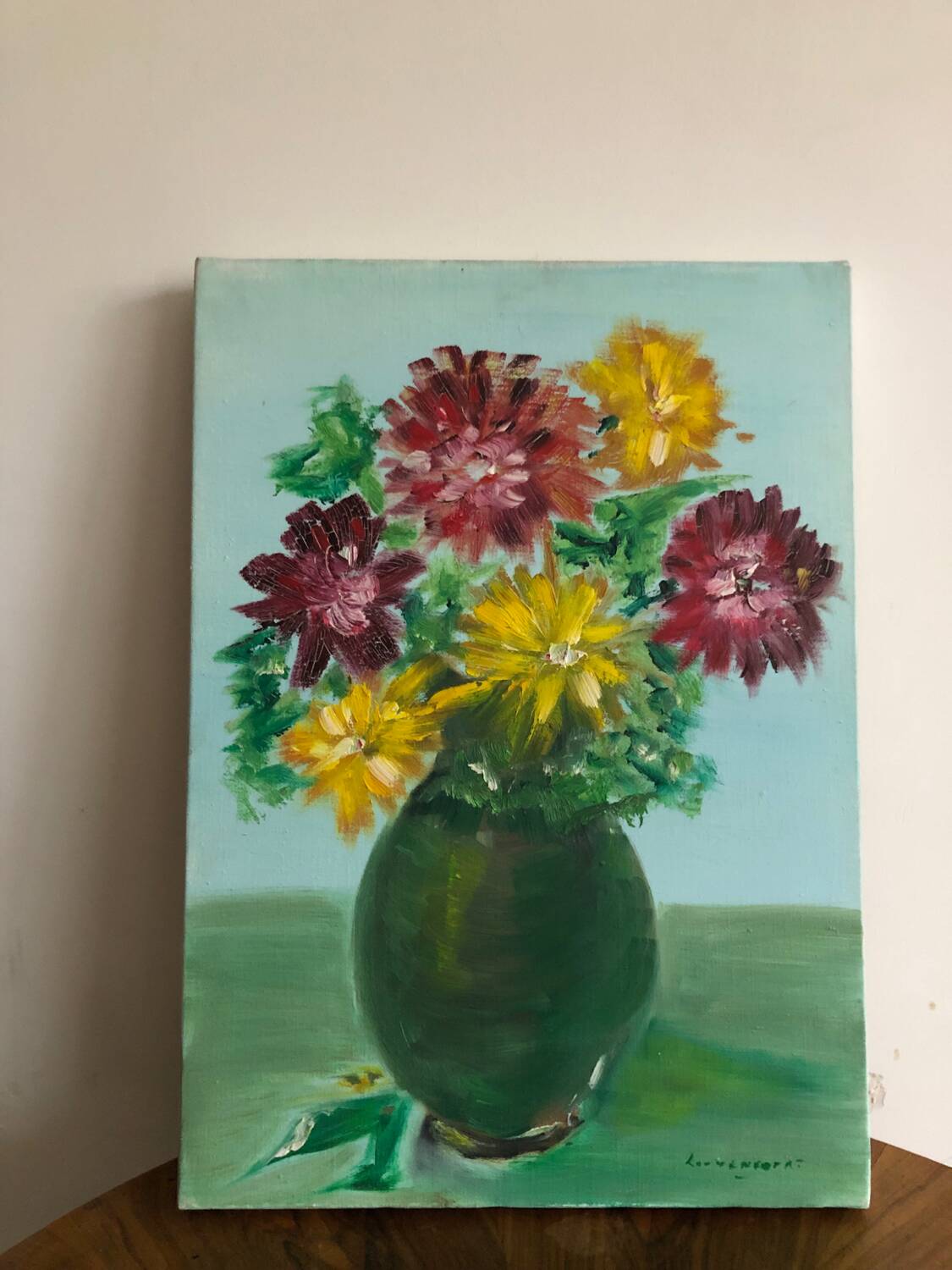Oil on canvas bouquet of flowers