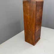 Restored Art Deco wardrobe with shelves, walnut veneer, Czechoslovakia, 1930s.