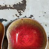 Four bowls free-form cups with French metal enamel