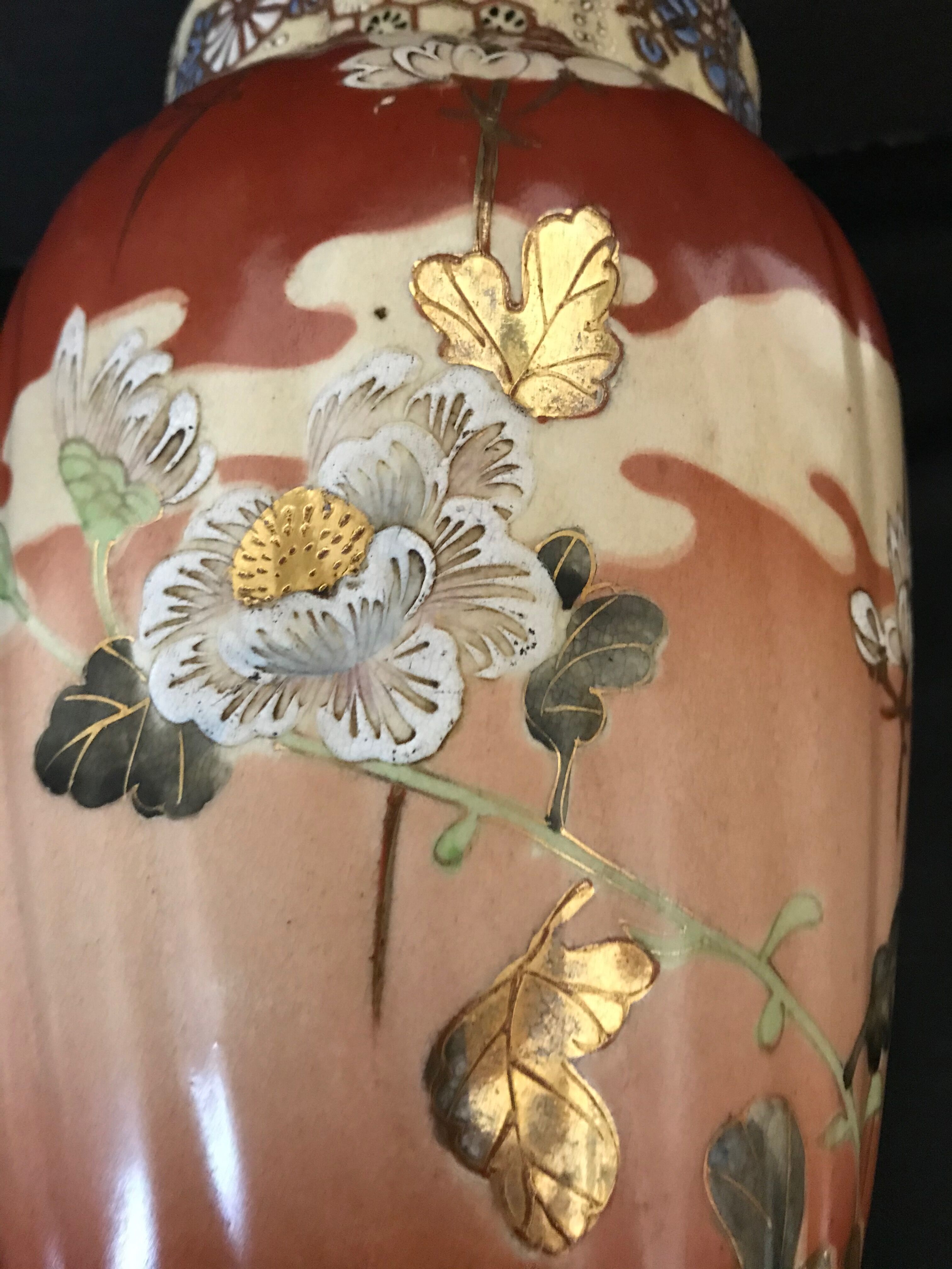 Vase - enamelled faïence with hand-painted gilding