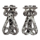 Pair of three-burner candelabra candlesticks by Marius Giuge glazed ceramic Vallauris 1950