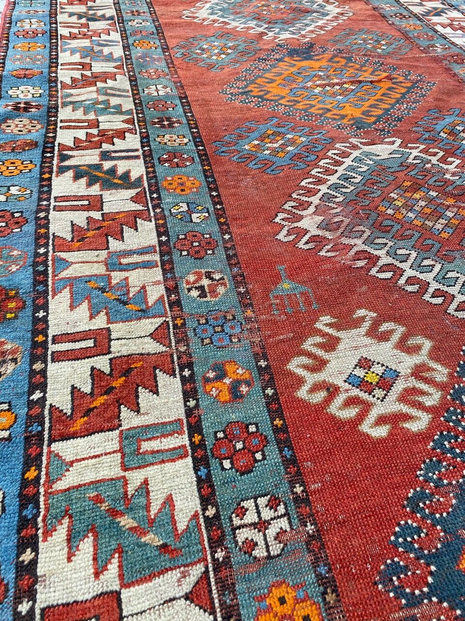 Kazak ancient Caucasian carpet 140x300 cm