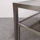 Table basse à 2 plateaux en inox brossé et verre fumé, France vers 1970