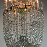 Important lustre bag of cut crystal navette pearls, circa 1800