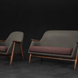 Vintage Mid-Century Modernist Living Room Set Pallas by Svante Skogh for Asko, 1950s, Set of 2