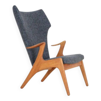 Fully restored Kurt Østervig / Rolschau Møbler “Wing Chair” armchair, mid-century Danish modern design, 1950s/1960s