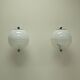 Set of 2 rare large globe wall lamps, 1960s Italy.