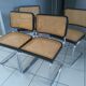 Suite of 4 chairs Cesca B32 by Marcel Breuer vintage 1992