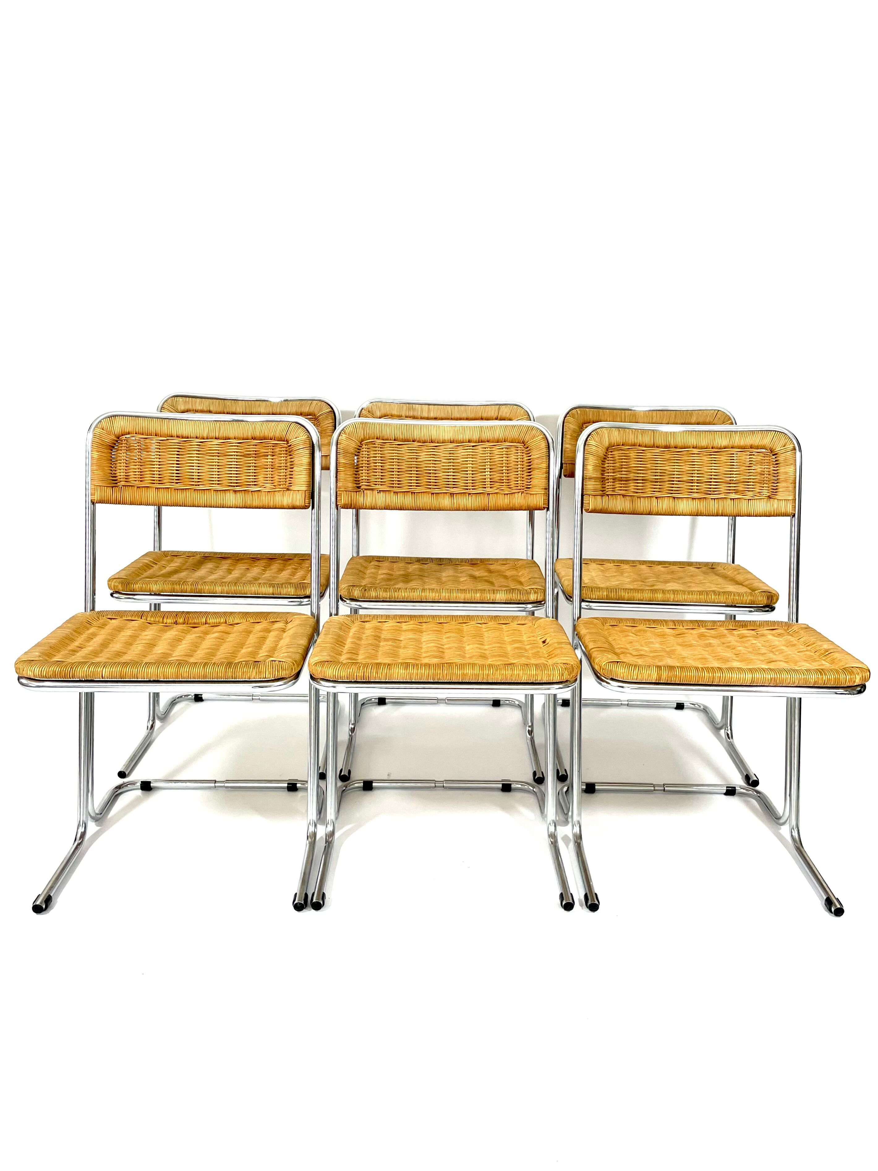 Bauhaus rattan chairs circa 1970