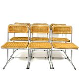 Bauhaus chaises en rotin circa 1970