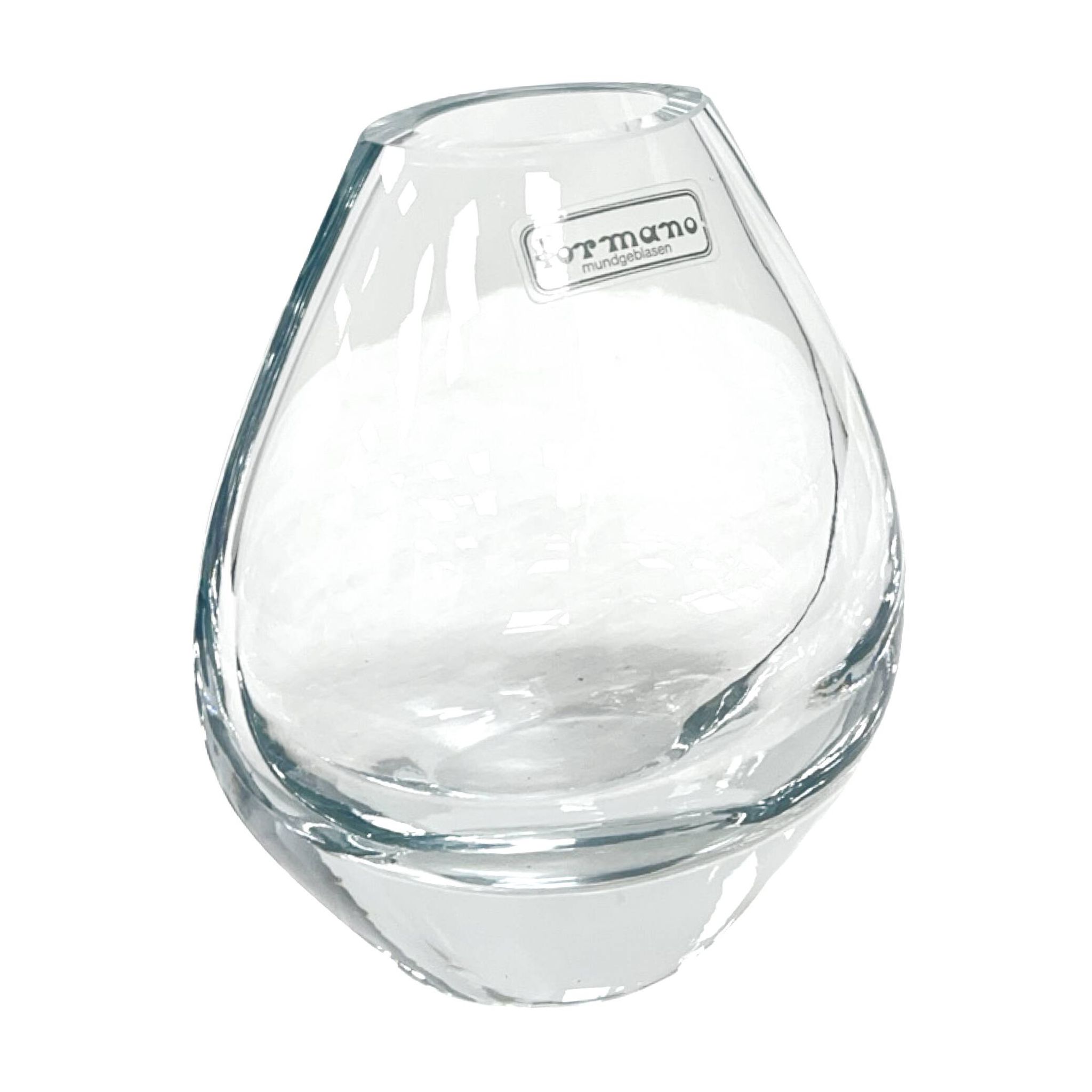 Vase en verre soufflé à la main, design minimaliste, Formano Allemagne, années 1980.
