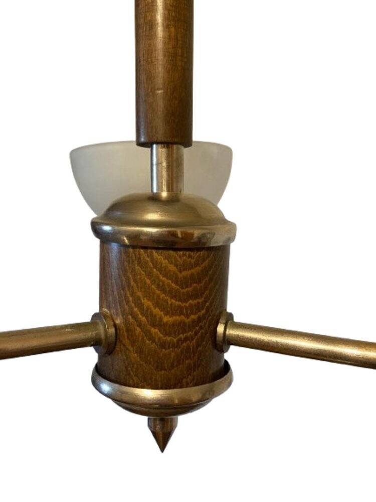 Chrome-plated brass chandelier, 1930s