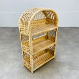 Rounded rattan shelf 60s