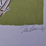 Lithograph by Francis Tailleux, Poppy, 1970s