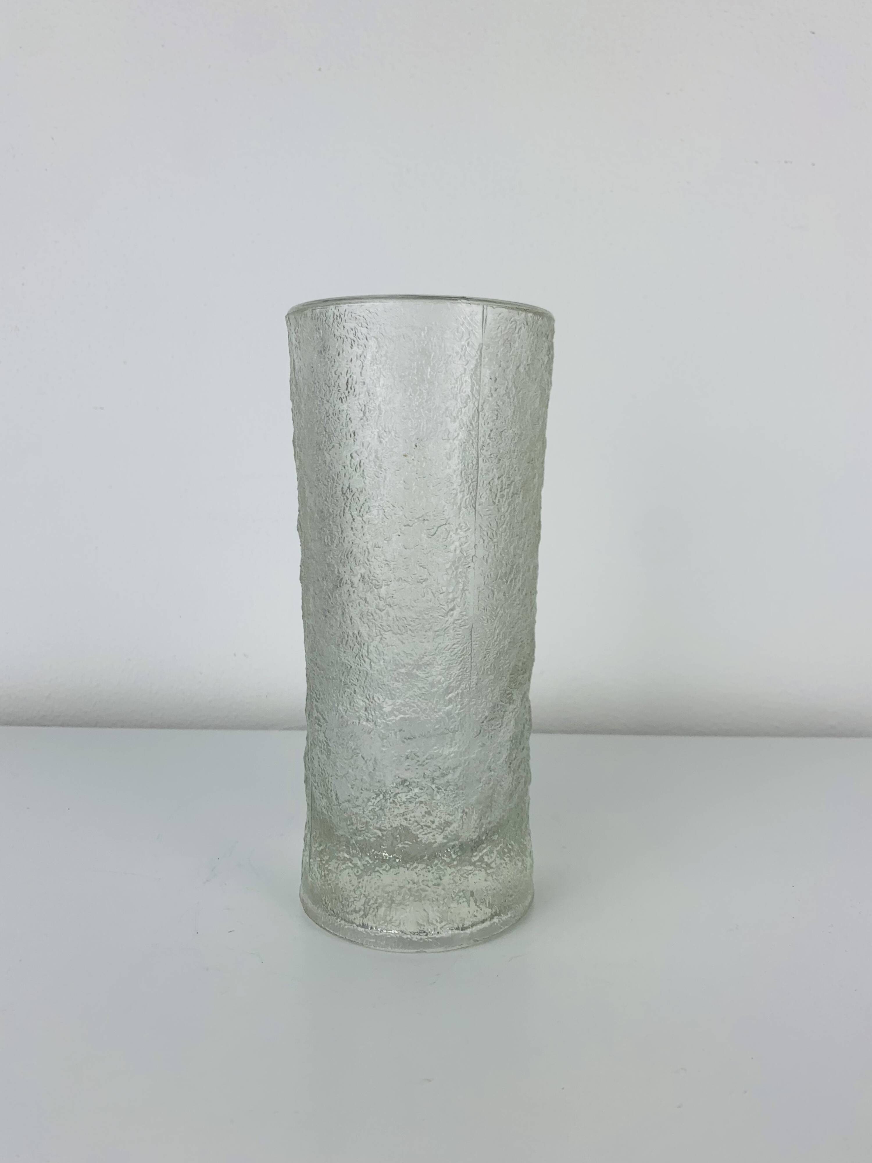 Molded glass roller vase by Pavel Panek for Sklo Union, 1970s