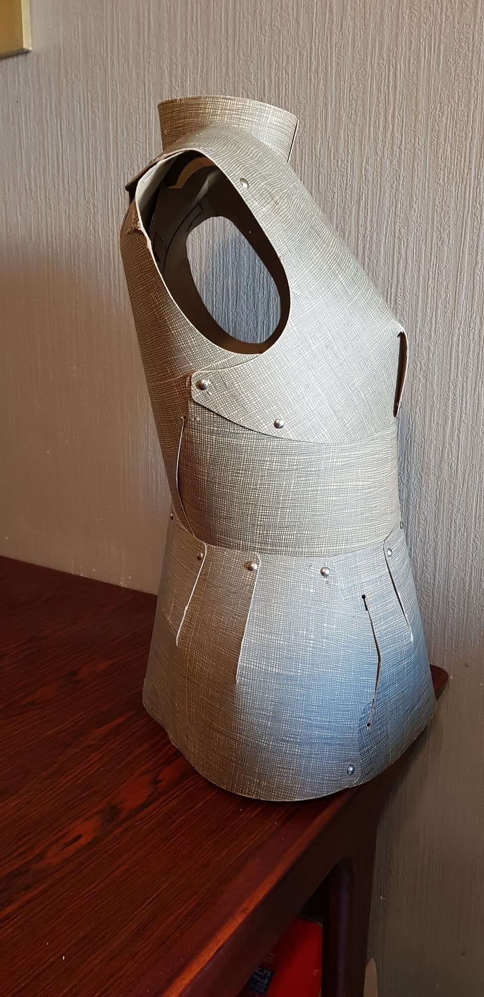 Rare old adjustable sewing bust stockman paris in cardboard