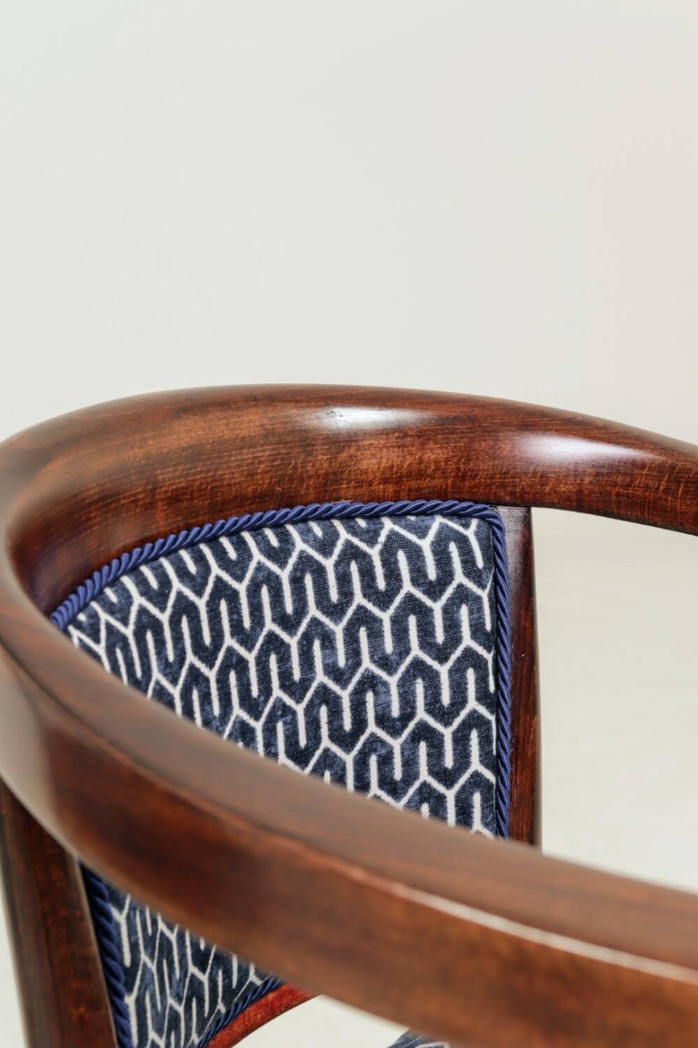 Pair of restored Art Deco style Thonet armchairs in jacquard.