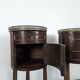 Pair of Louis XVI style bedside tables with a gallery.