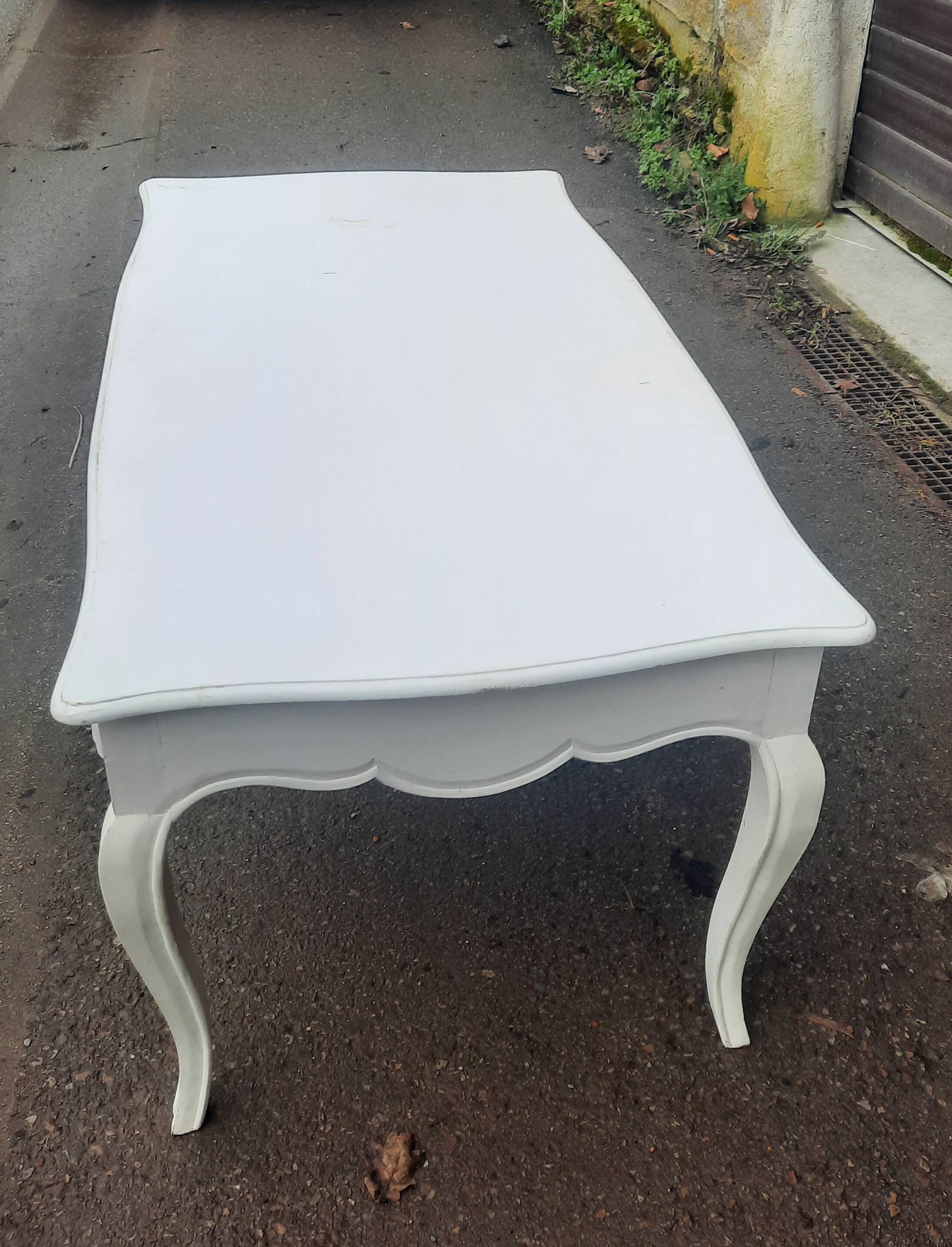 Louis XV style white painted coffee table
