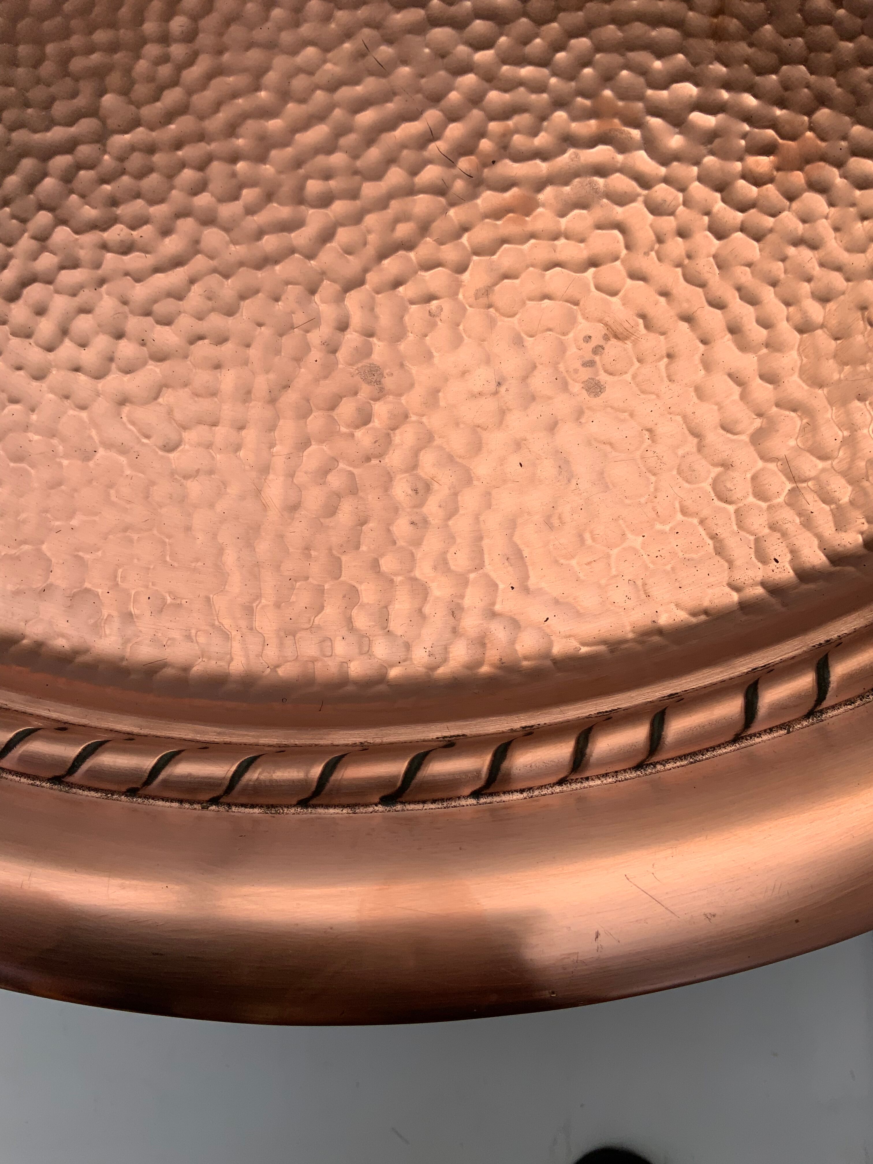 Art deco side table, copper top 1930s