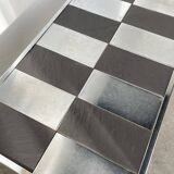 70s chrome and slate coffee table