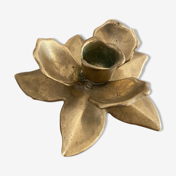 Brass flower candle holder.