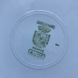 Flat plates Aude Sarreguemines with a rose flower design.