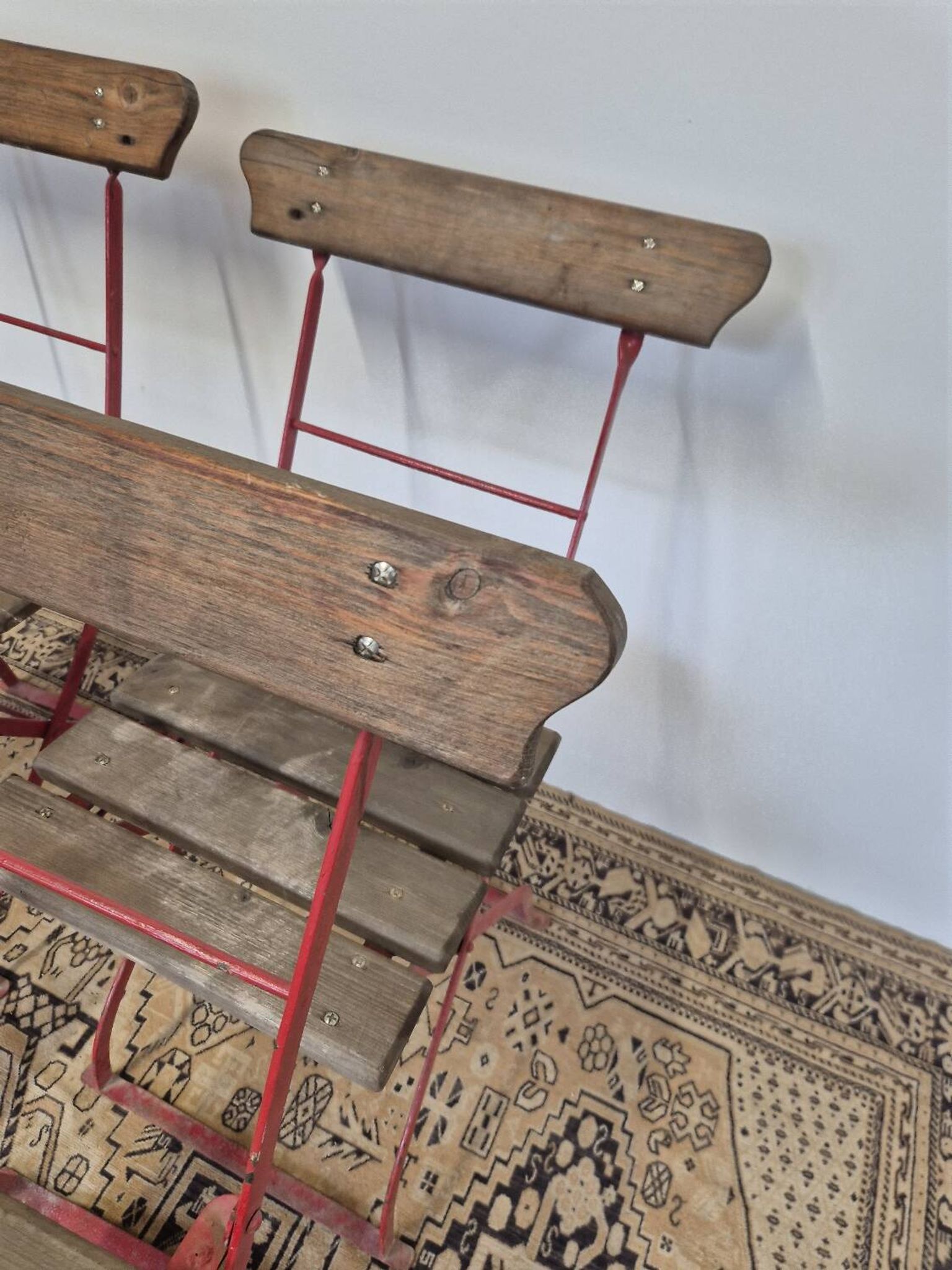 Set of 4 folding chairs for old bistro, guinguette, brasserie