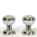 2 lampes de table en chrome et verre Goffredo Reggiani, des années 70