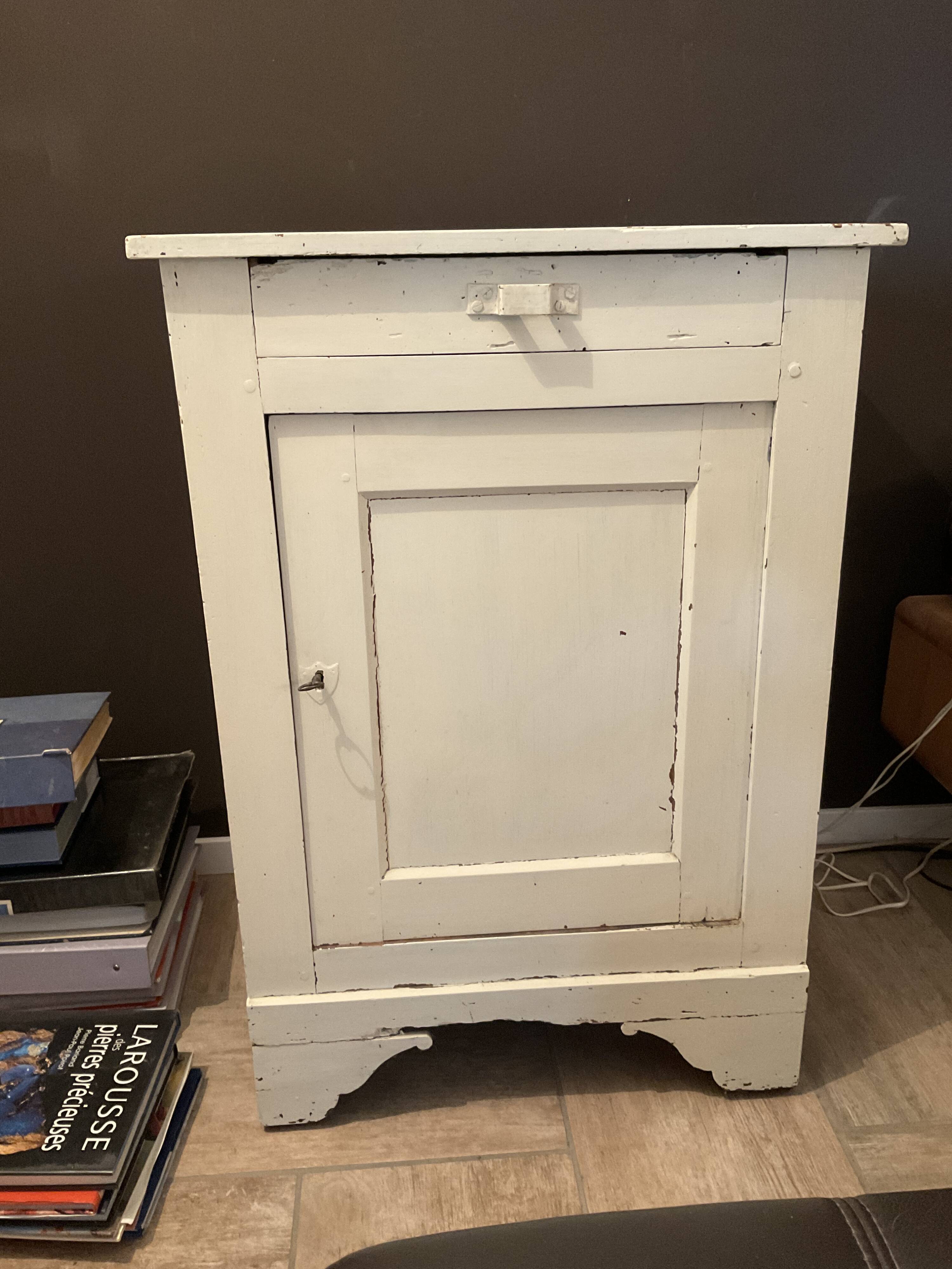 Antique jam pot painted white