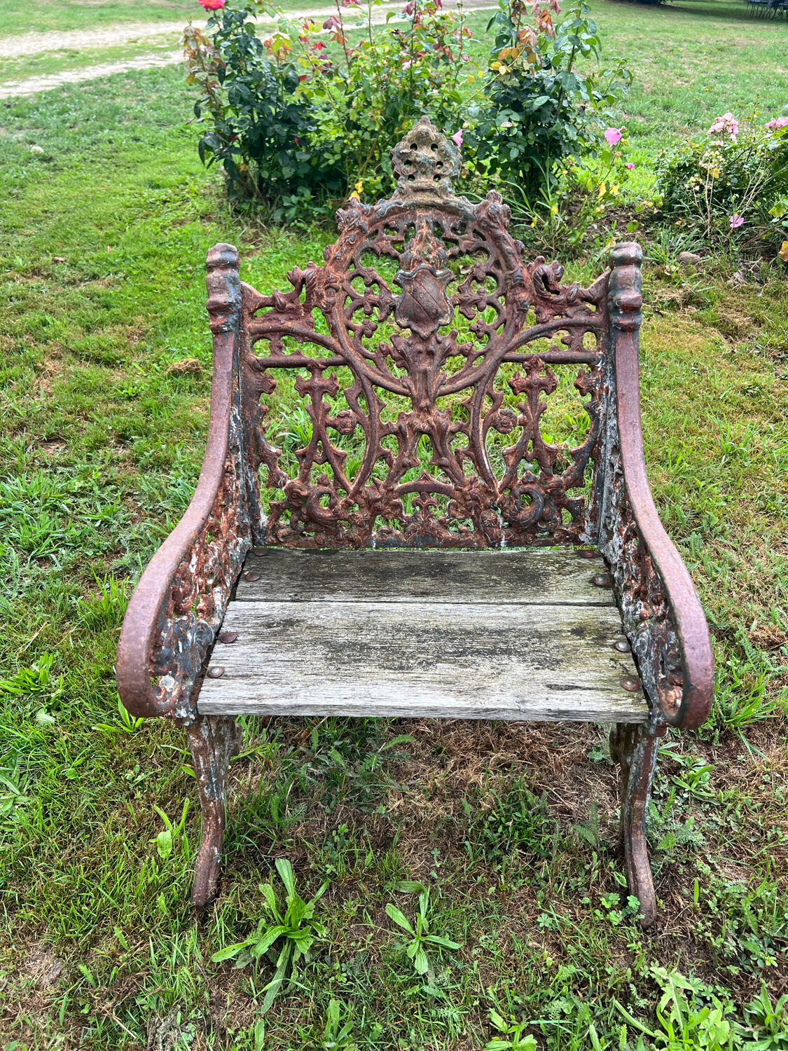 Sculpted cast iron garden furniture