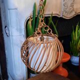 Vintage wicker pendant lamp