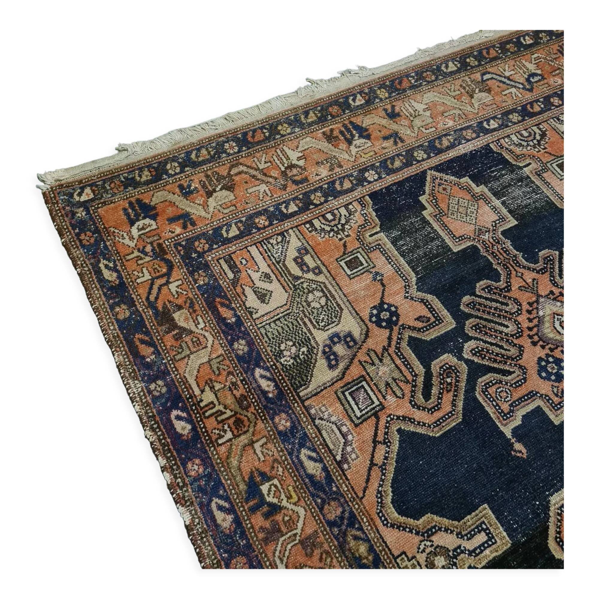 Persian Hand Knotted Wool Hamadan Carpet. Mid 20th Century.