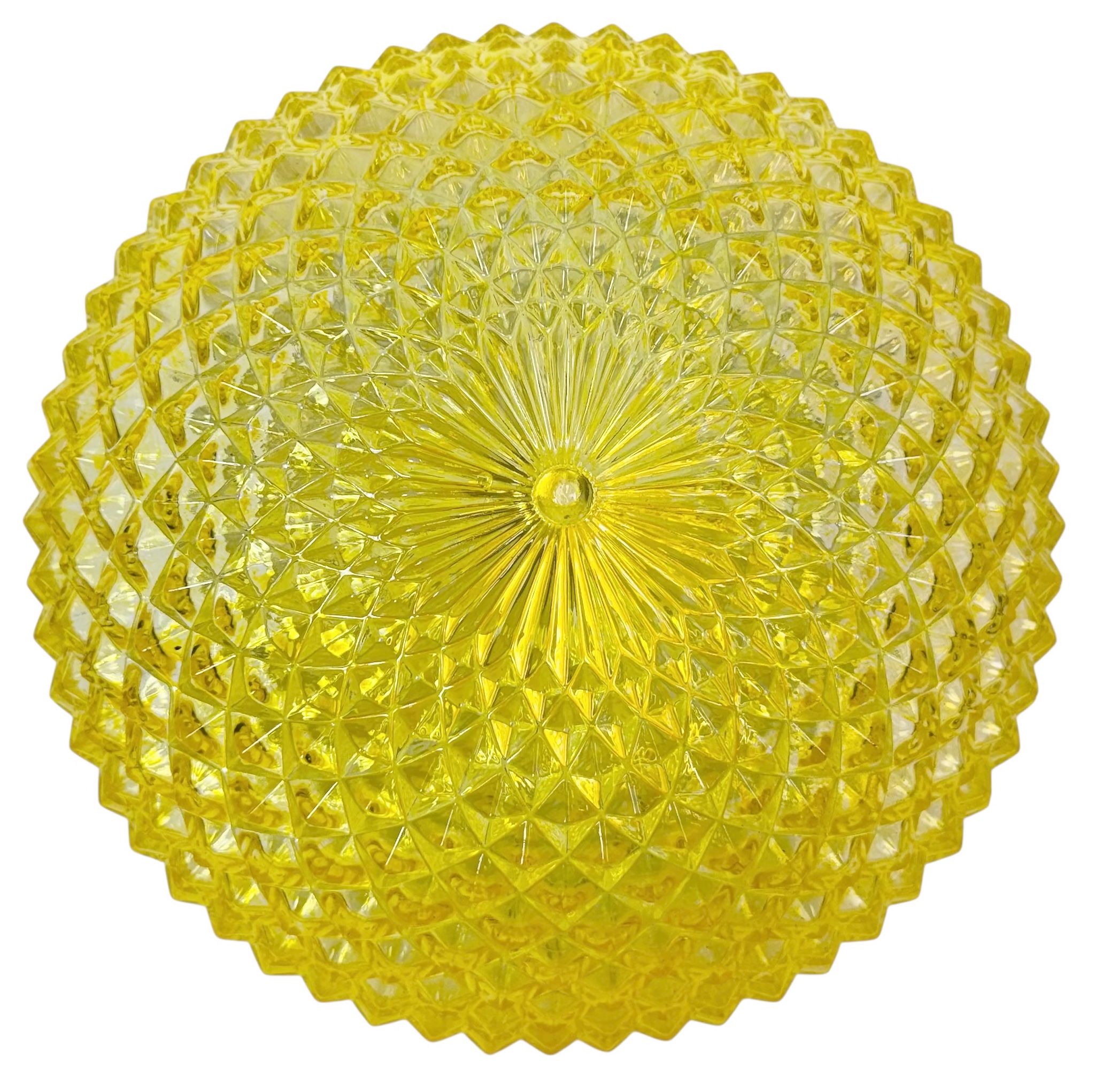 Vintage Glass Wall or Ceiling Light, 1970s