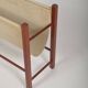 Danish magazine holder with teak and linen, 1960s