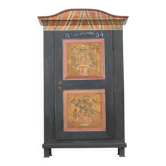 Rustic Farmhouse Folk Art Painted bridal wardrobe 1854