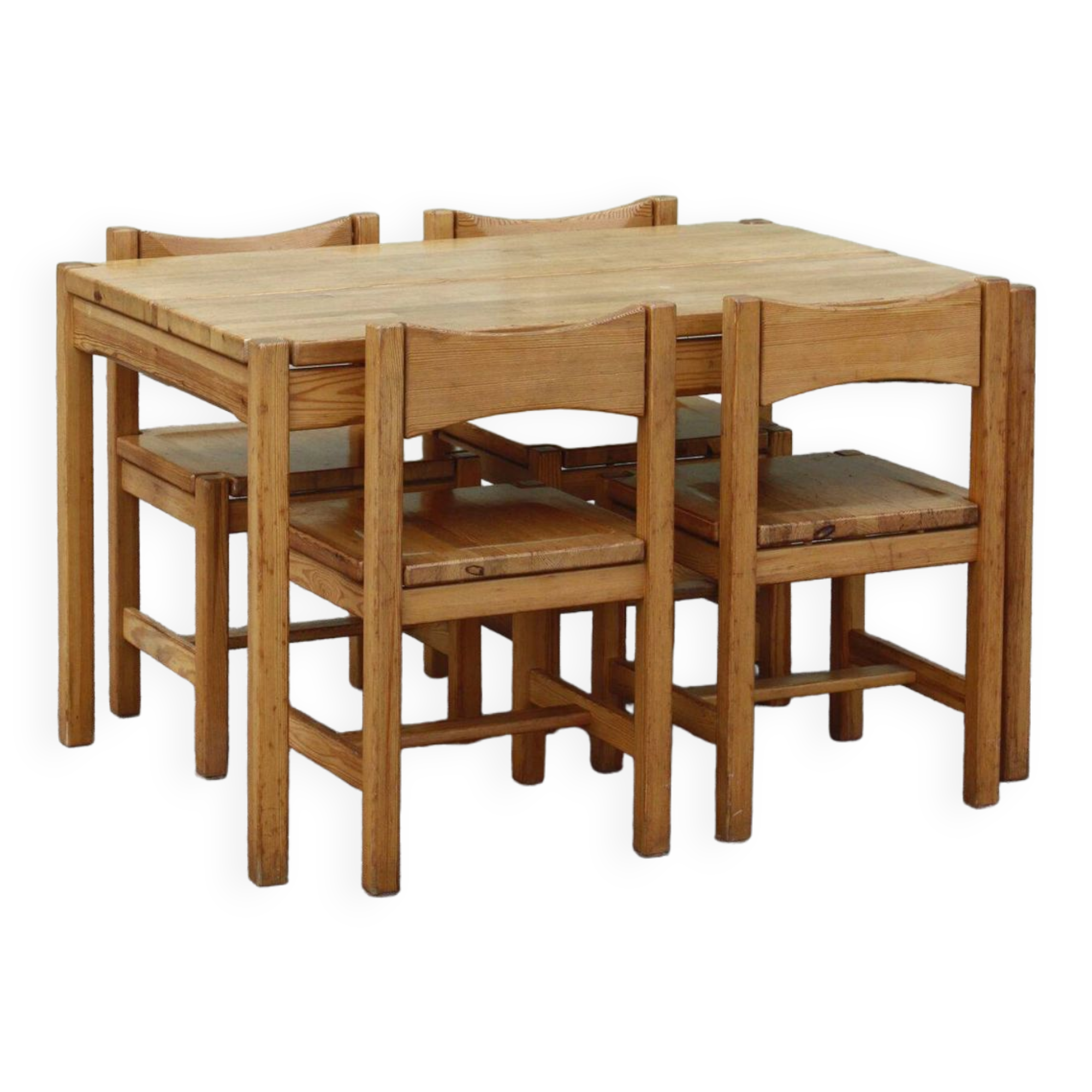 Table à manger & chaises Hongisto en pin par Ilmari Tapiovaara pour Laukaan Puu
