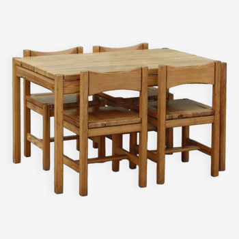 Hongisto pine dining table & chairs by Ilmari Tapiovaara for Laukaan Puu