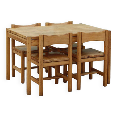 Table à manger & chaises Hongisto en pin par Ilmari Tapiovaara pour Laukaan Puu