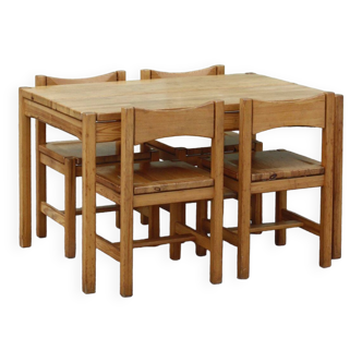 Hongisto pine dining table & chairs by Ilmari Tapiovaara for Laukaan Puu