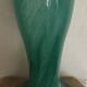 Vintage speckled green marbled glass vase, art nouveau